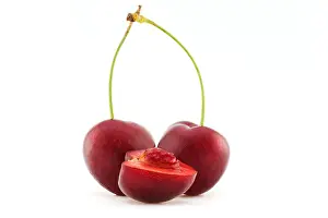 High Key Prints: A high key studio image of a cluster of cherries