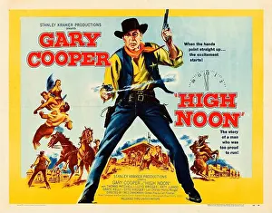 Vintage Poster Prints: High Noon (United Artists, 1952). Half Sheet movie poster feat Gary Cooper - Western movie