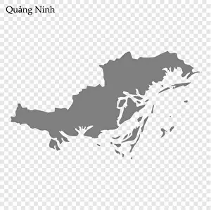 Prefecture Prints: High Quality map of Quang Ninh is a province of Vietnam