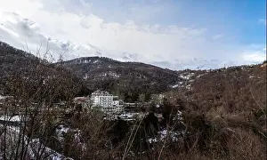 Space For Texts Prints: High quality winter landscape shot with drone camera of Bursa city in Turkey
