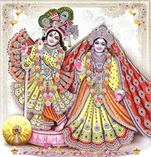 High-Resolution Indian God Radha Krishna Illustrations, Digital Paintings