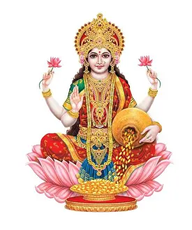 Headpiece Prints: High Resolution Indian Goddess Laxshmi Digital Images