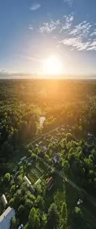 Vegetable Garden Prints: High View from the height of a flying drone