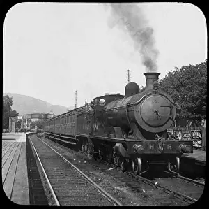 Perthshire Prints: Highland Railway locomotive number 141 Ballindalloch Castle with a passenger train at Pitlochry station
