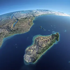 Highly detailed planet Earth in the morning