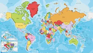 Highly detailed World Map vector illustration with different colors for each country. Editable and clearly labeled layers