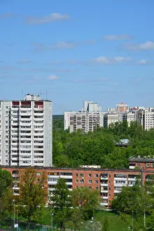 Grass Trees Prints: Highrise and five-storey house in Zelenograd, Russia