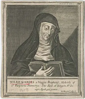 Copper Engraving Prints: Hildegard of Bingen, 17th century. Artist: Anonymous