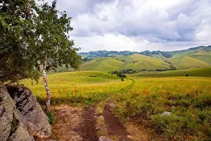 Hills and mountains Altai republic Russia, summer travel rally