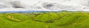 Chuya River Prints: Hills and mountains Altai republic Russia, aerial top view