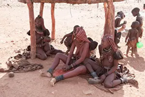 Adobe Prints: Himba tribe village, Kaokoveld, Namibia, Africa