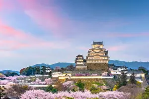 Himeji, Japan at Himeji Castle during spring cherry blossom season