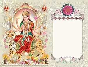 Hindu Festival Ambe Maa, Goddess Dugra High Resolution photo