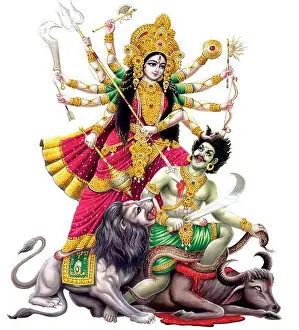 West Bengal Prints: Hindu Festival Goddess Dugra High Resolution photo
