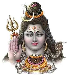 Eyebrow Prints: Hindu God Shiva Digital Painting