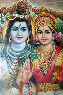 Hindu god Shiva and goddess Parvathi