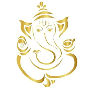 Design Pattern Prints: Hindu god Vinayagar or Ganesha golden outline vector illustration