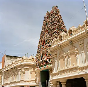 Escapism Prints: Hindu Sri Mahamariamman Temple in Chinatown in Kuala Lumpur in Malaysia in Far East Southeast Asia