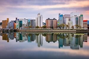 Images Dated 5th April 2017: Hiroshima, Japan city skyline on the river