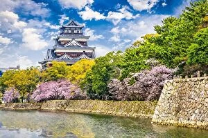 Images Dated 5th April 2017: Hiroshima, Japan at Hiroshima Castle in springtime
