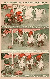Little People Prints: Historic 1920's coloured English children's comic strip illustration