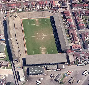 Stadium Prints: Historic aerial view of Fratton Park Football Stadium