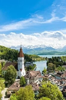 Images Dated 10th May 2016: The historic city of Thun, in the canton of Bern in Switzerland. Beuatiful landscape in witzerland