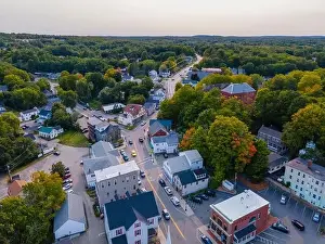 Town Center Prints: Historic commercial building aerial view on Main Street in historic town center of Newmarket
