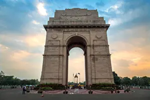 Moody Sky Prints: Historic India Gate Delhi - A war memorial on Rajpath road New Delhi at sunrise