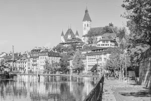 Cultural Heritage Prints: The historic old town of Thun at the Aare River