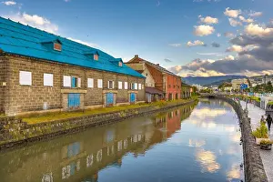 Historic Otaru Canals in Otaru, Hokkaido Prefecture, Japan in the afternoon