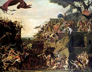 Kingdoms Prints: This historical illustration depicts the siege of Sparta by King Pyrrhus of Epirus in 272 BC