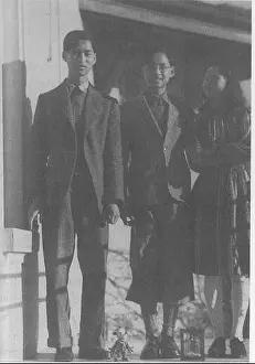 Ties Prints: This historical photograph from 1944 captures the Thai royal family: King Ananda Mahidol