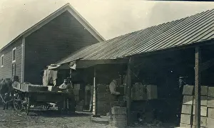 Economic Development Prints: A historical photograph capturing workers in a tomato packing shed in Milton-Freewater