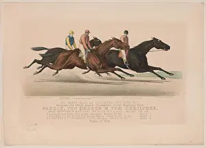 Champions Prints: A historical photograph of the great horse race held in Baltimore on October 24