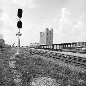 Rail Prints: A historical photograph of the Texas and Pacific Railway Station in Fort Worth