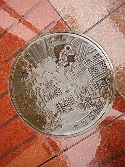 Dent Prints: Historical sewer manhole in Shanghai, China