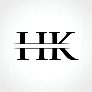 Monogram Vector Vectors Prints: HK letter Type Logo Design vector Template. Abstract Letter HK logo Design