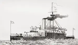 Guns Prints: HMS Collingwood, 1882. The lead ship of her class of ironclad battleships built for the Royal Navy