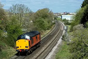 Approaching Prints: HN Rail class 37 No. 37607 approaching Leamington Spa, Warwickshire, UK