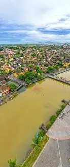Ancient Town Prints: Hoi An, Vietnam : Panorama Aerial view of Hoi An ancient town