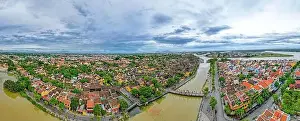 Ancient Town Prints: Hoi An, Vietnam : Panorama Aerial view of Hoi An ancient town