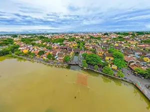 Ancient Town Prints: Hoi An, Vietnam : Panorama Aerial view of Hoi An ancient town