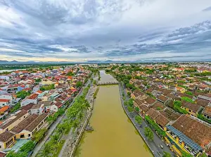 Ancient Town Prints: Hoi An, Vietnam : Panorama Aerial view of Hoi An ancient town