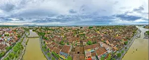 Ancient Town Prints: Hoi An, Vietnam : Panorama Aerial view of Hoi An ancient town