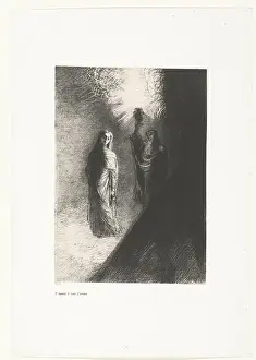 Temptation Prints: He holds the bronze vase up, Odilon Redon