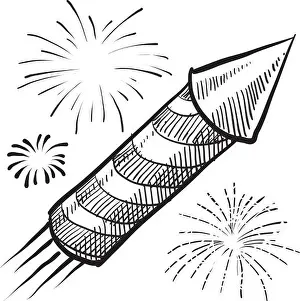 Starburst Prints: Holiday fireworks sketch