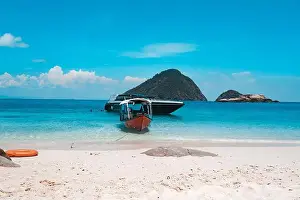 Beautiful Woman Prints: Holiday in an Island Coast with Snorkeling Boat Cruise in Perhentian Islands