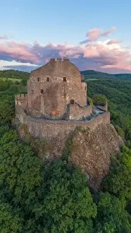 Historical Ruins Prints: Holloko castle in Hungary. This historical medieval castle ruin is in the Cserhat hills