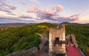 Historical Ruins Prints: Holloko castle in Hungary. This historical medieval castle ruin is in the Cserhat hills